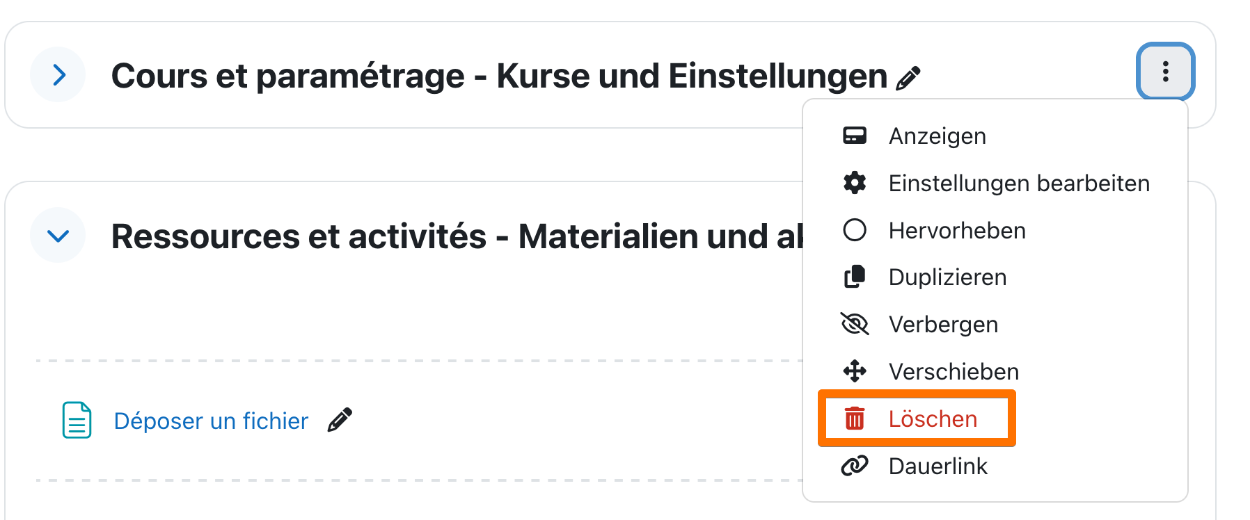 Delete Section