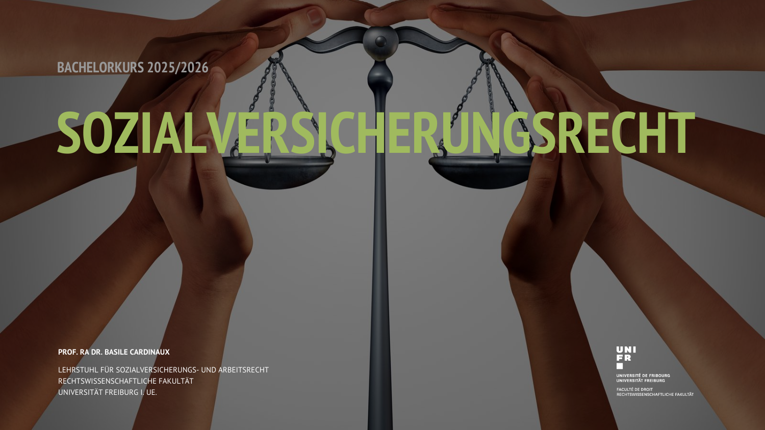 Titelfolie Sozialversicherungsrecht 2025-2026